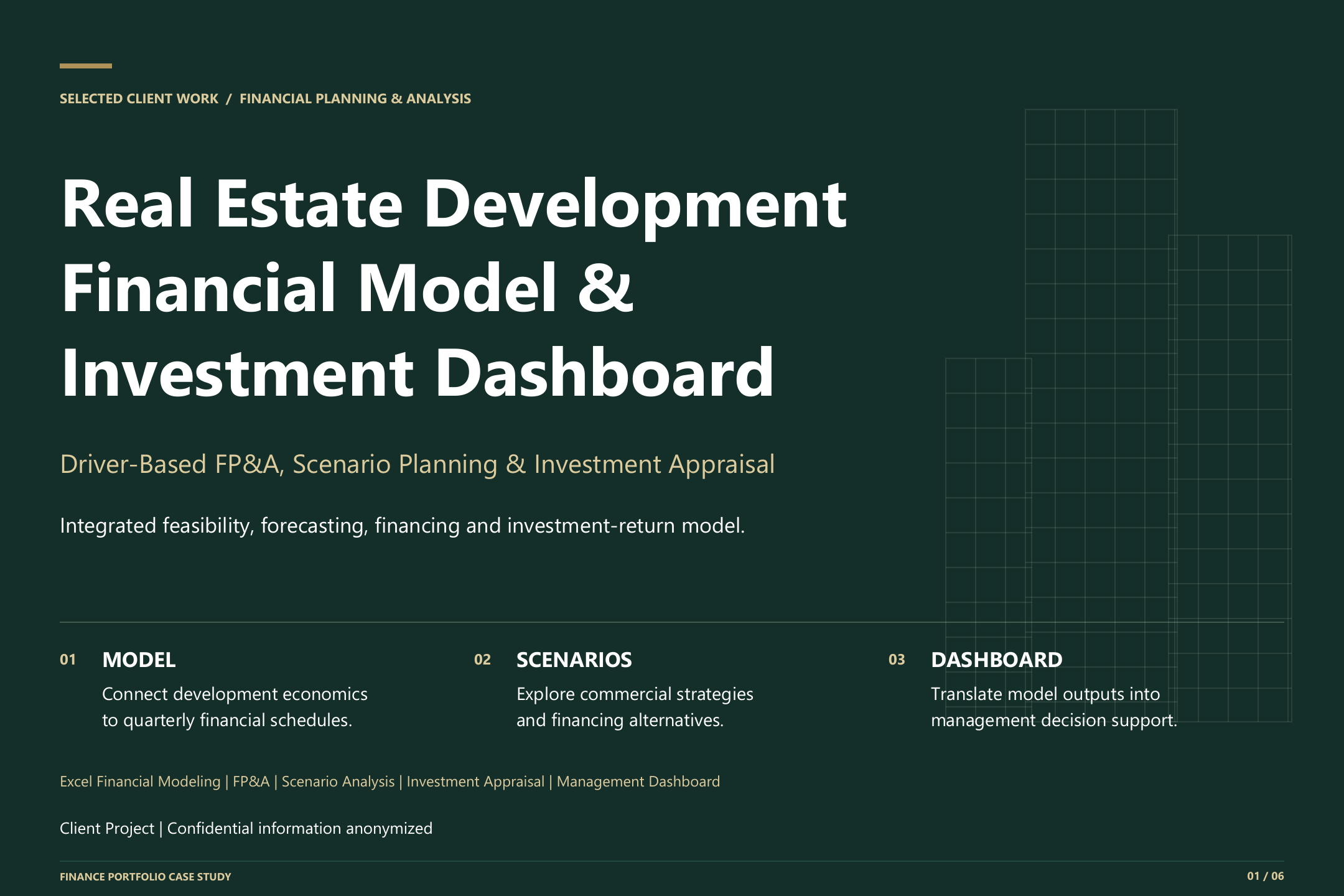 Real Estate Development Financial Model & Investment Dashboard dashboard preview